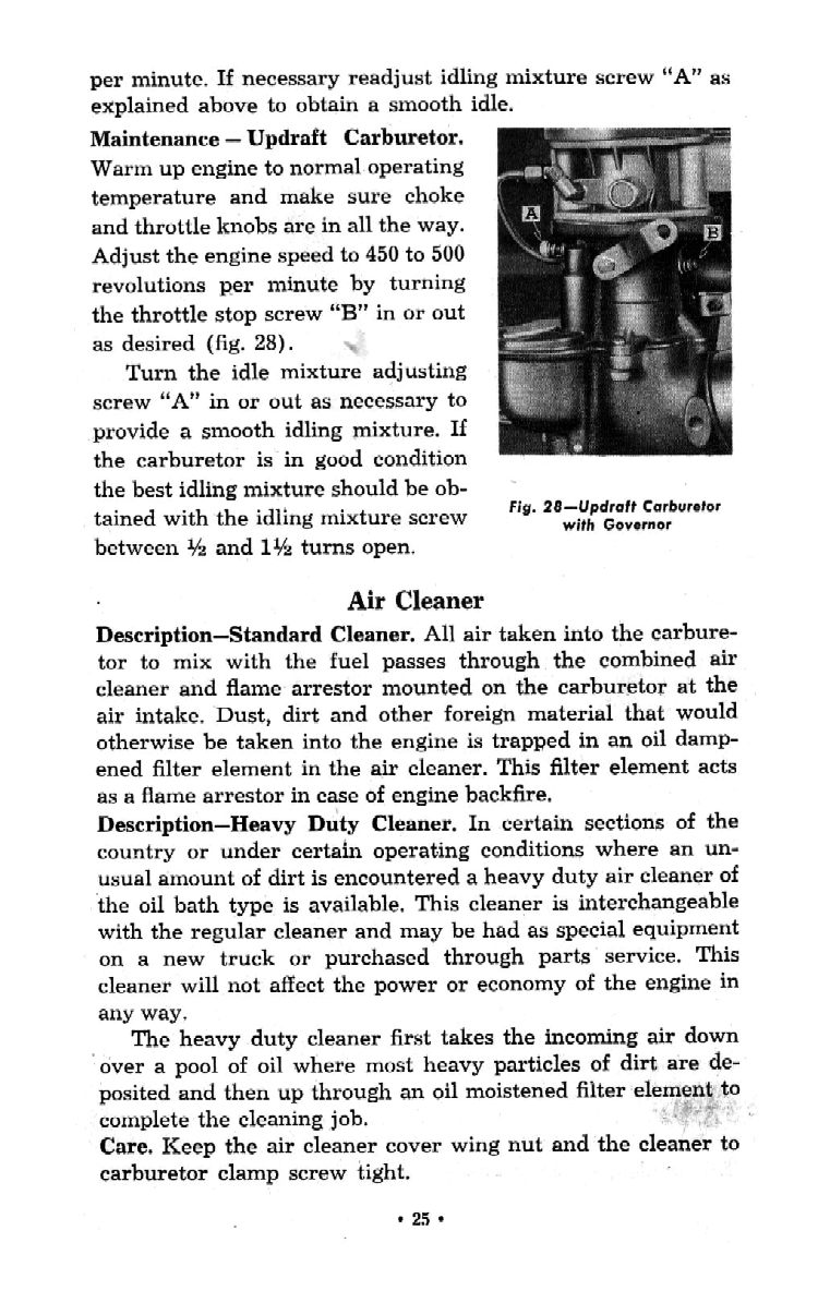 1951 Chevrolet Trucks Operators Manual Page 92
